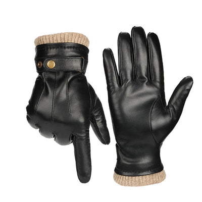 Velvet Lined Leather Gloves