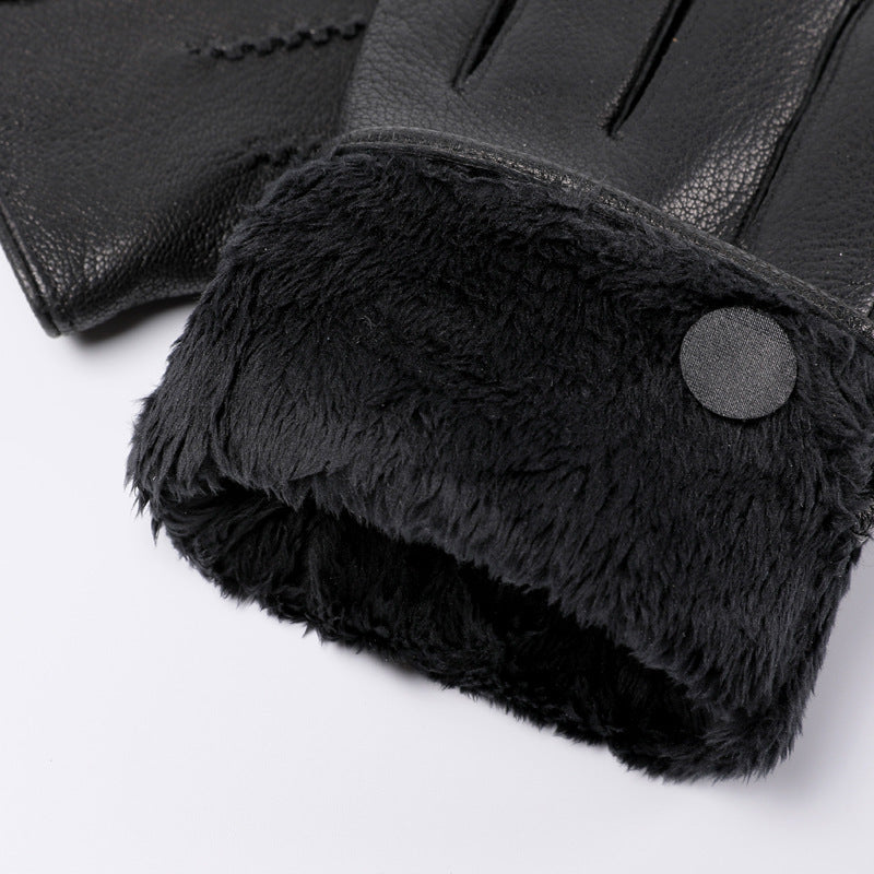 Fleece-Lined Leather Gloves