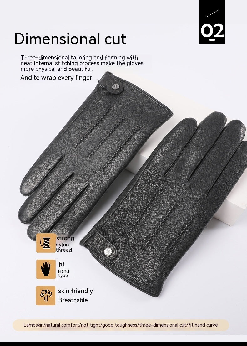 Fleece-Lined Leather Gloves