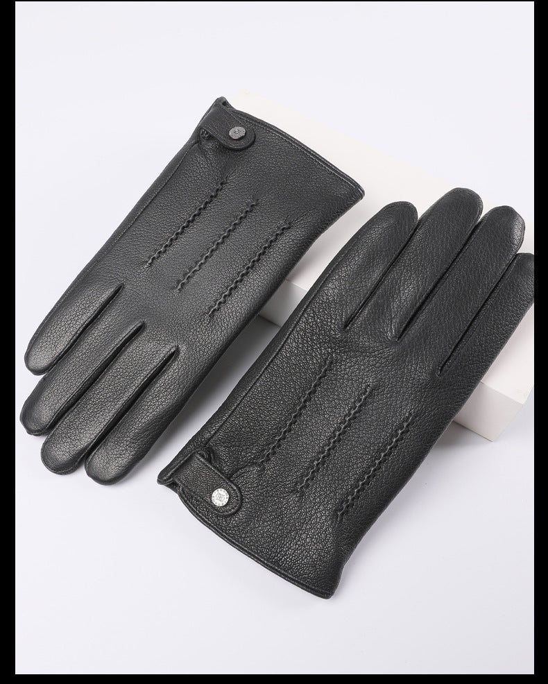 Fleece-Lined Leather Gloves