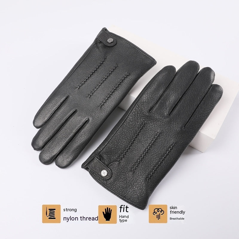 Fleece-Lined Leather Gloves