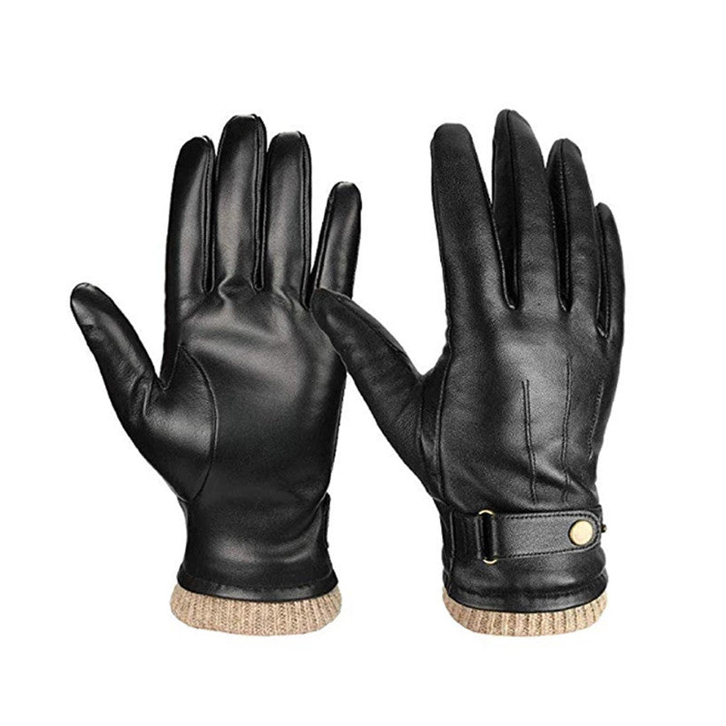 Velvet Lined Leather Gloves