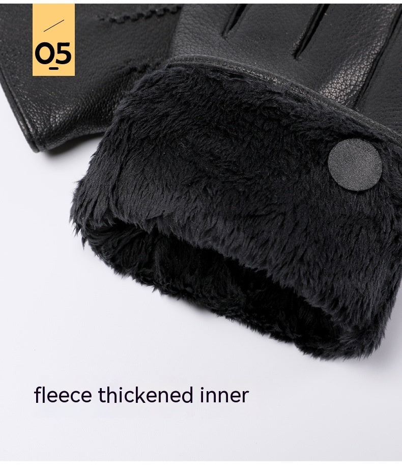 Fleece-Lined Leather Gloves