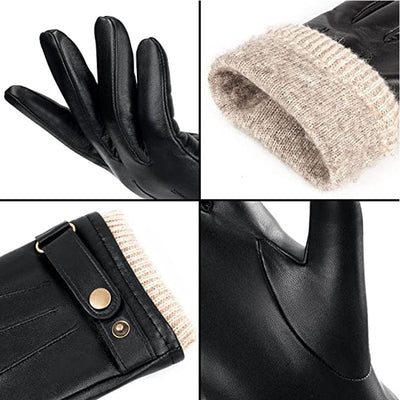 Velvet Lined Leather Gloves